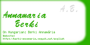 annamaria berki business card