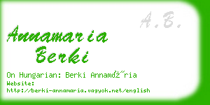 annamaria berki business card